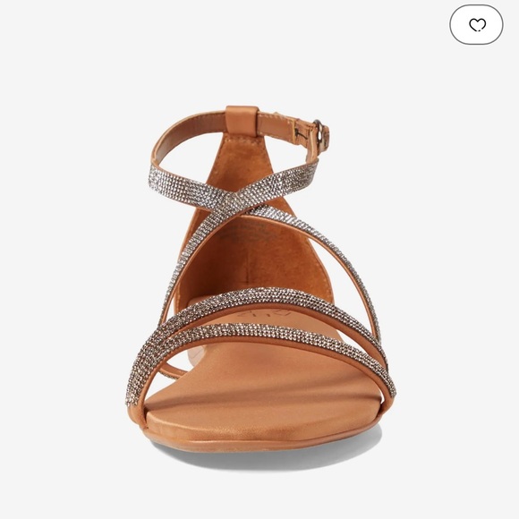 Naturalizer Sicily Strappy Flat Sandal in English Tea Brown Fabric Size 7.5 - Picture 5 of 13